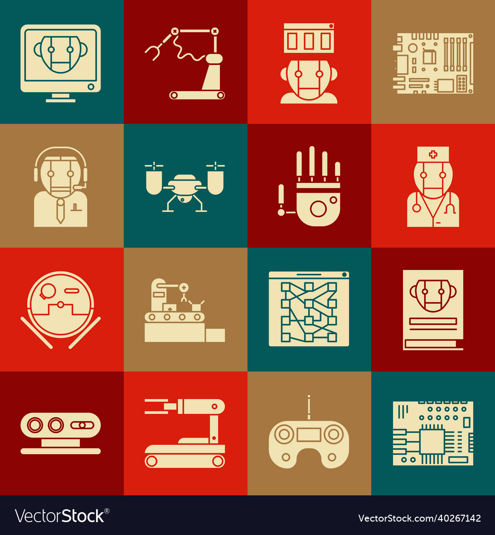 Set printed circuit board pcb user manual robot vector image Set printed circuit board pcb user manual robot
