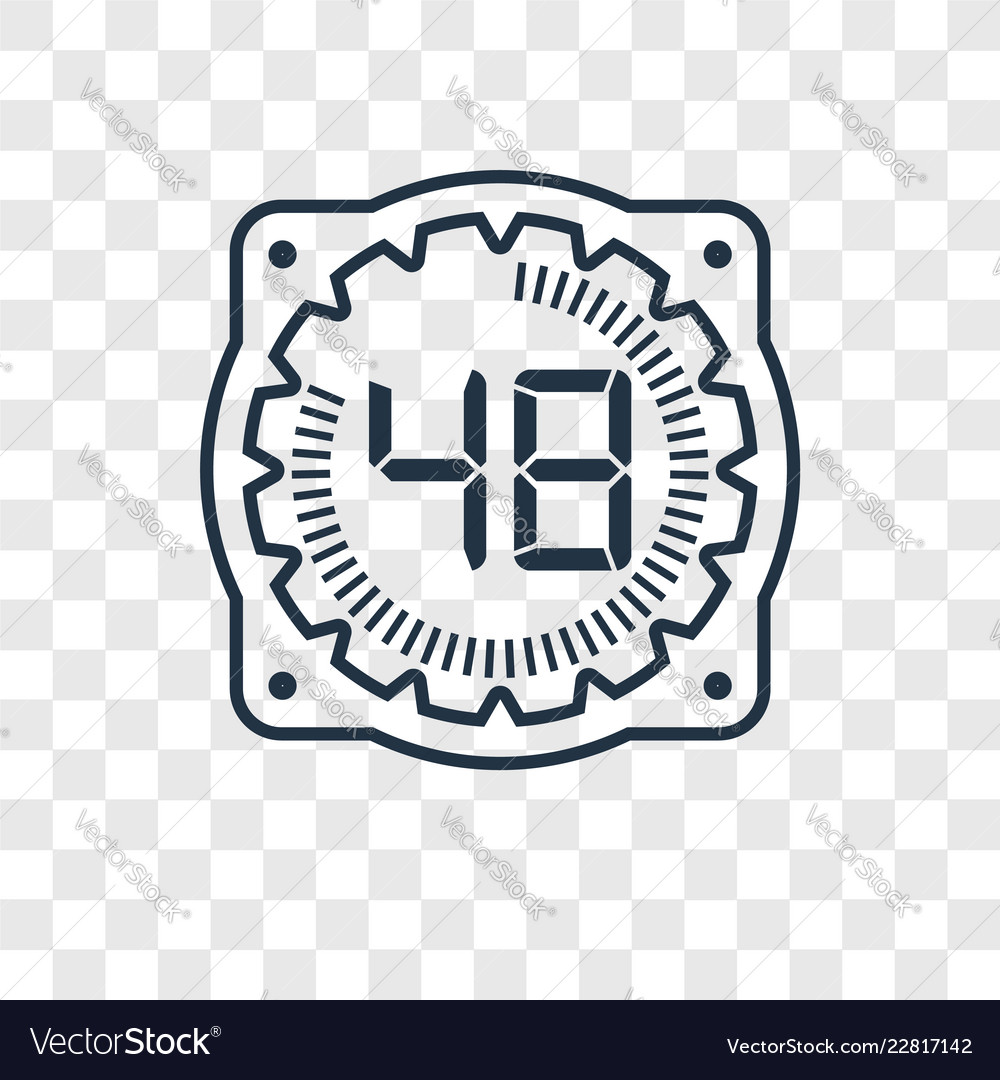 Time concept linear icon isolated on transparent vector image Time concept linear icon isolated on transparent