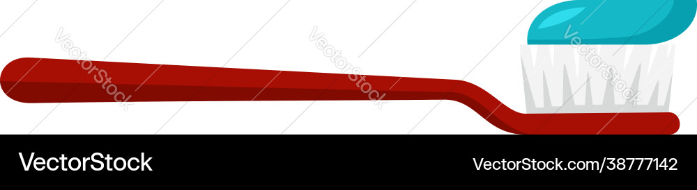 Toothbrush and toothpaste icon flat isolated Vector Image