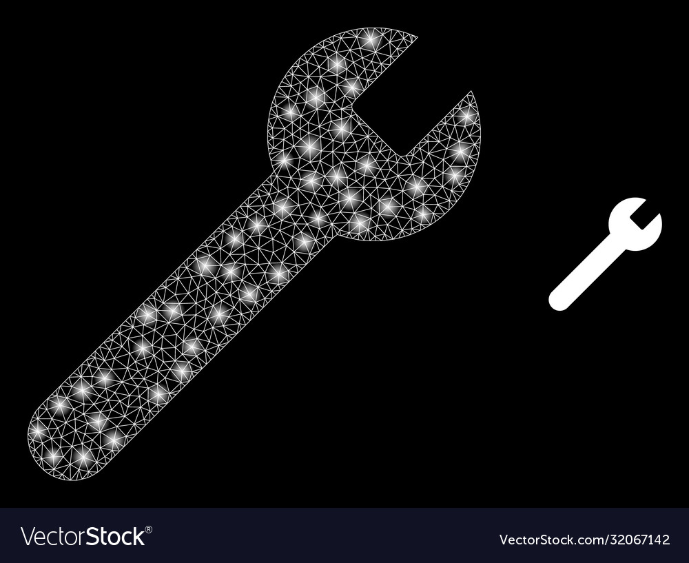Wrench - bright web net with lightspots vector image Wrench - bright web net with lightspots