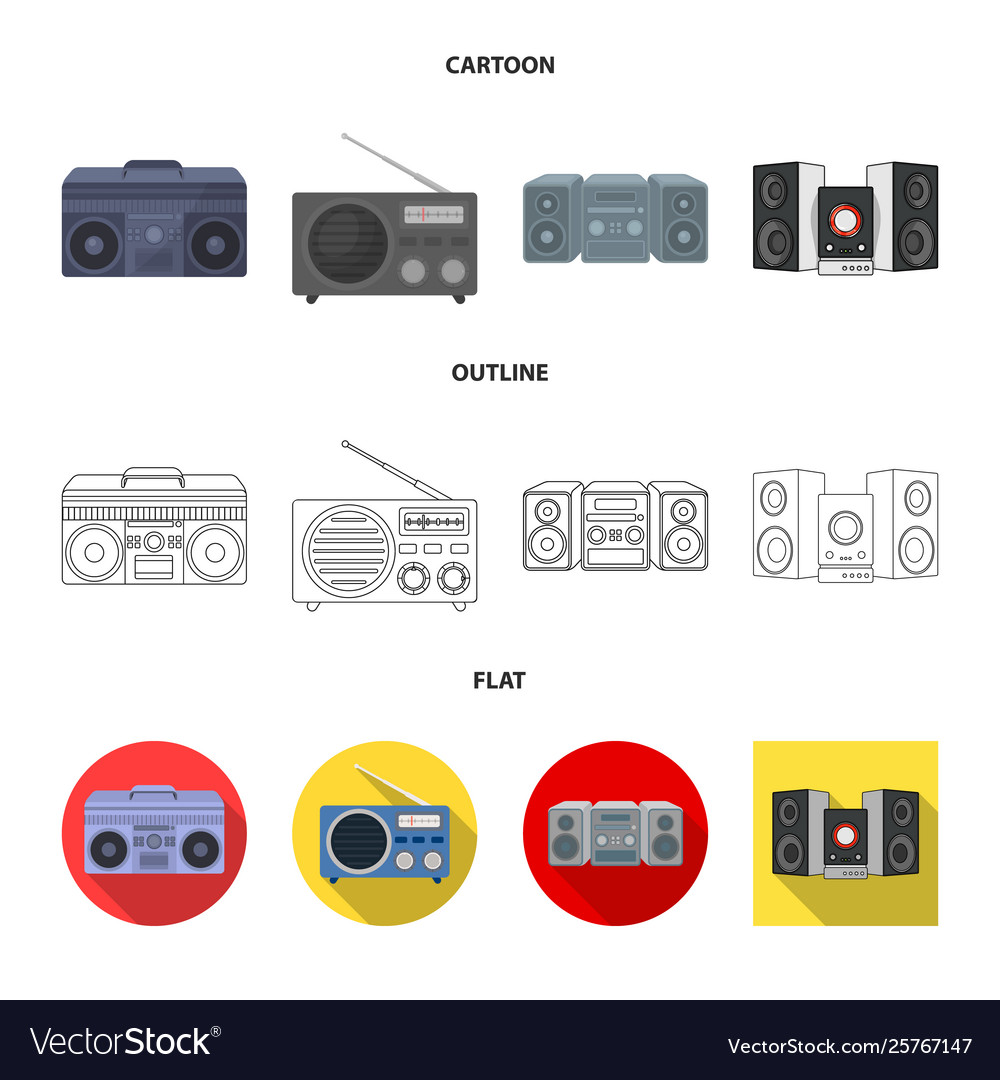 Boombox and recorder symbol