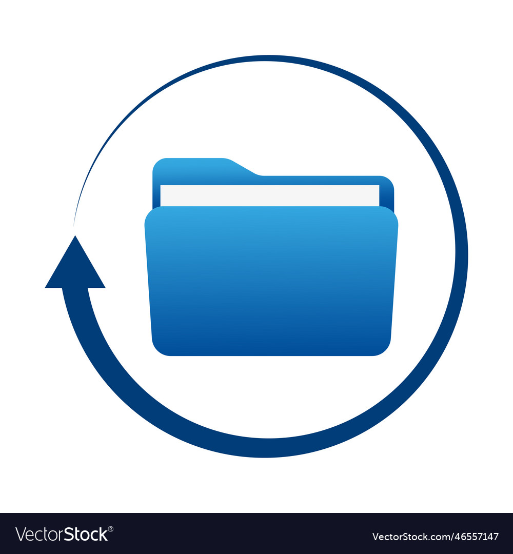 Circular arrow folder internet network document