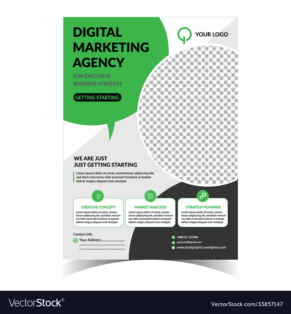 Digital Marketing Flyer Template Royalty Free Vector Image