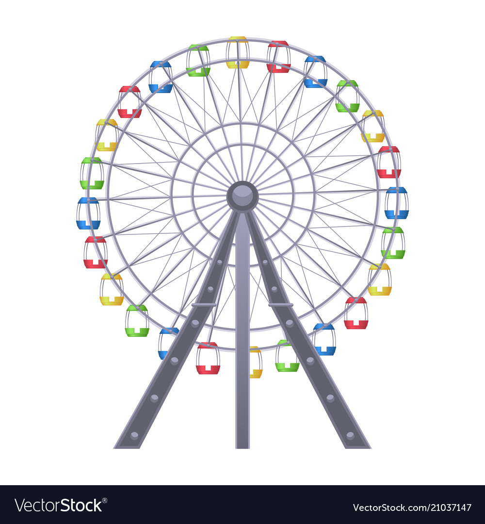 Ferris big observation rotating wheel Royalty Free Vector