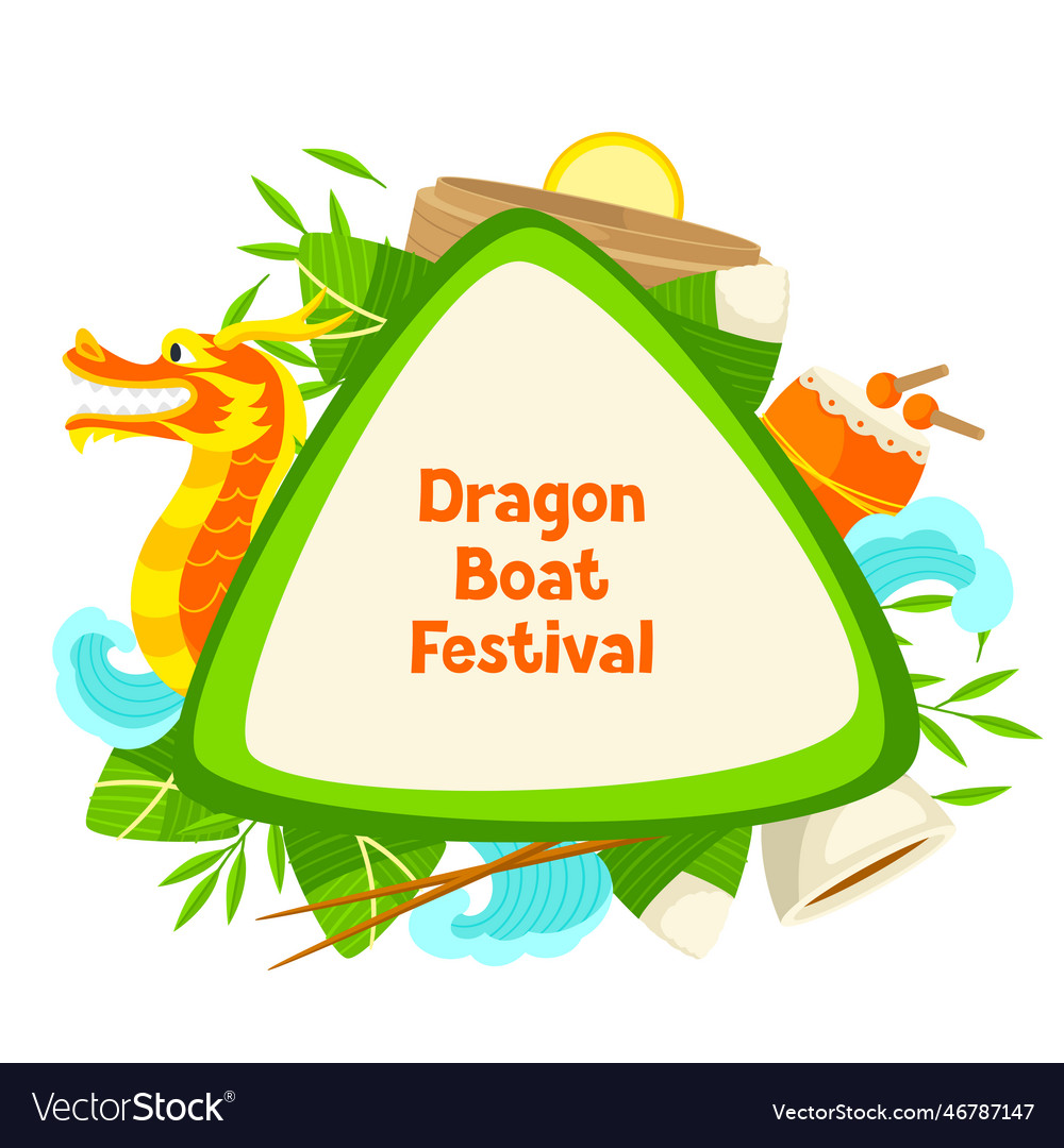 Happy dragon boat festival greeting card chinese Vector Image