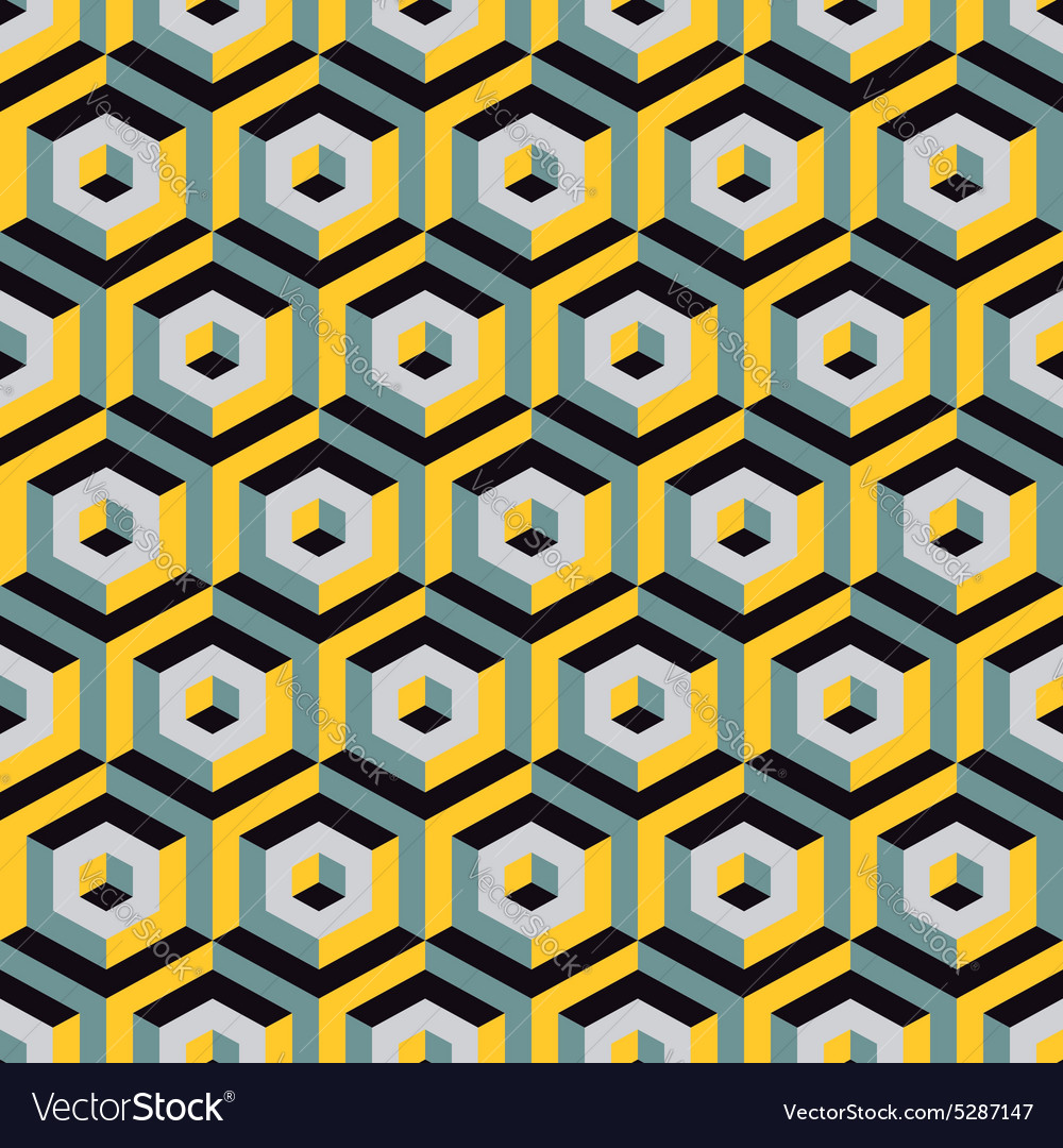 Hexagonal 3D Geometric Pattern