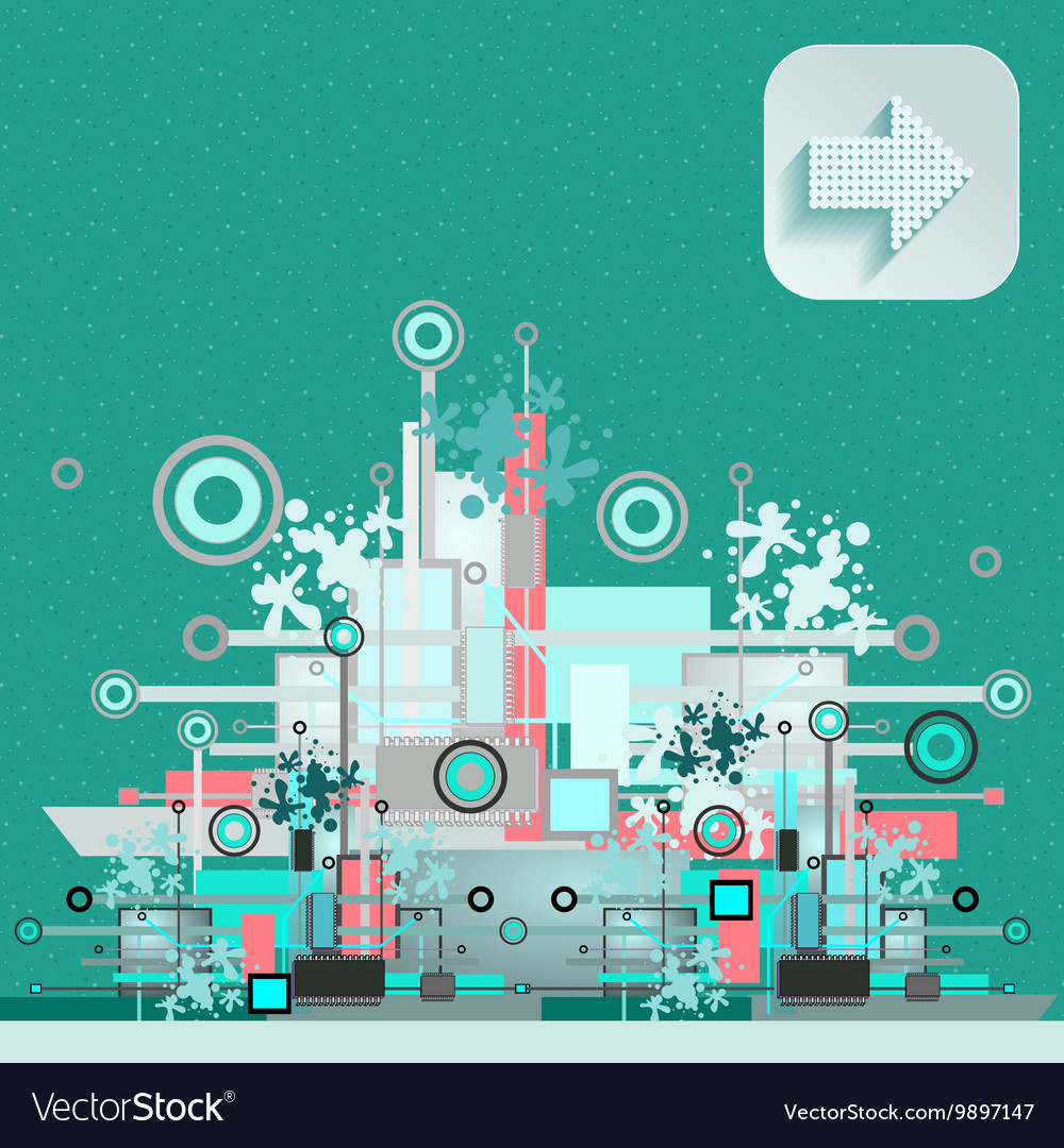 Hi-tech background with navigation icon