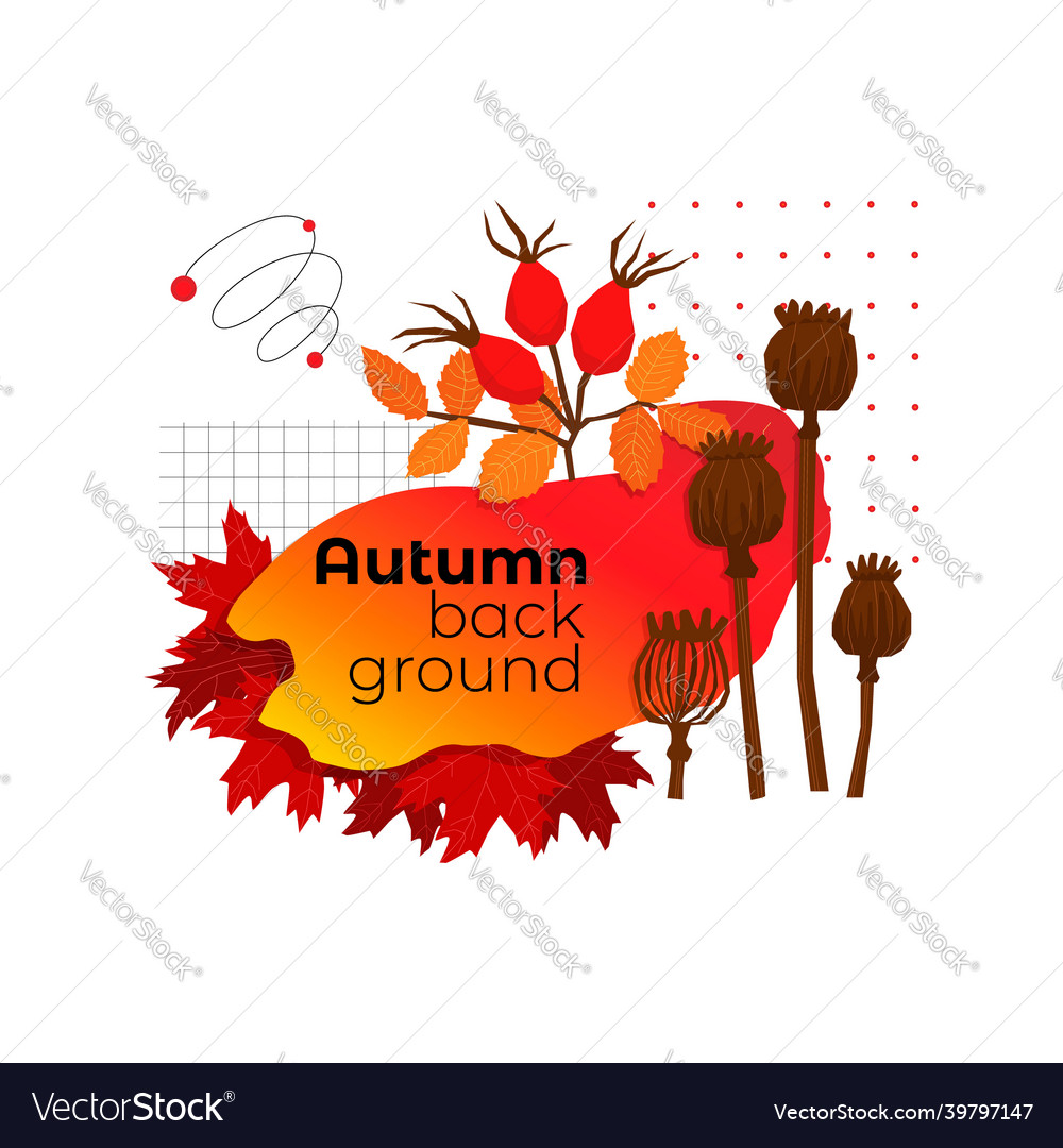 Image with an abstract frame on theme of autumn vector image Image with an abstract frame on theme of autumn