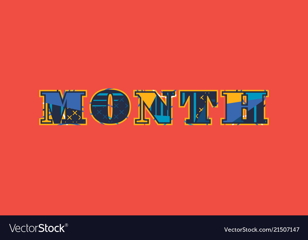 Month concept word art Royalty Free Vector Image