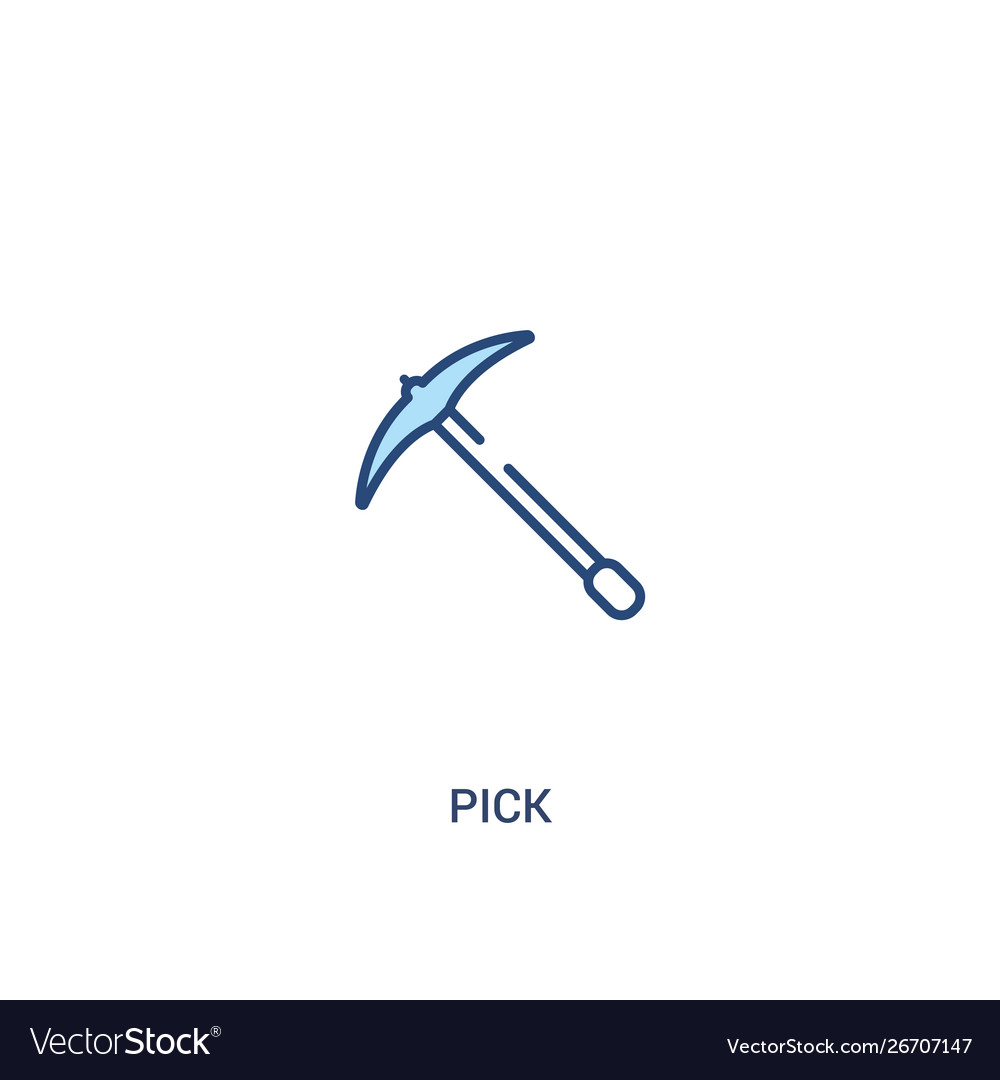 Pick concept 2 colored icon simple line element vector image Pick concept 2 colored icon simple line element