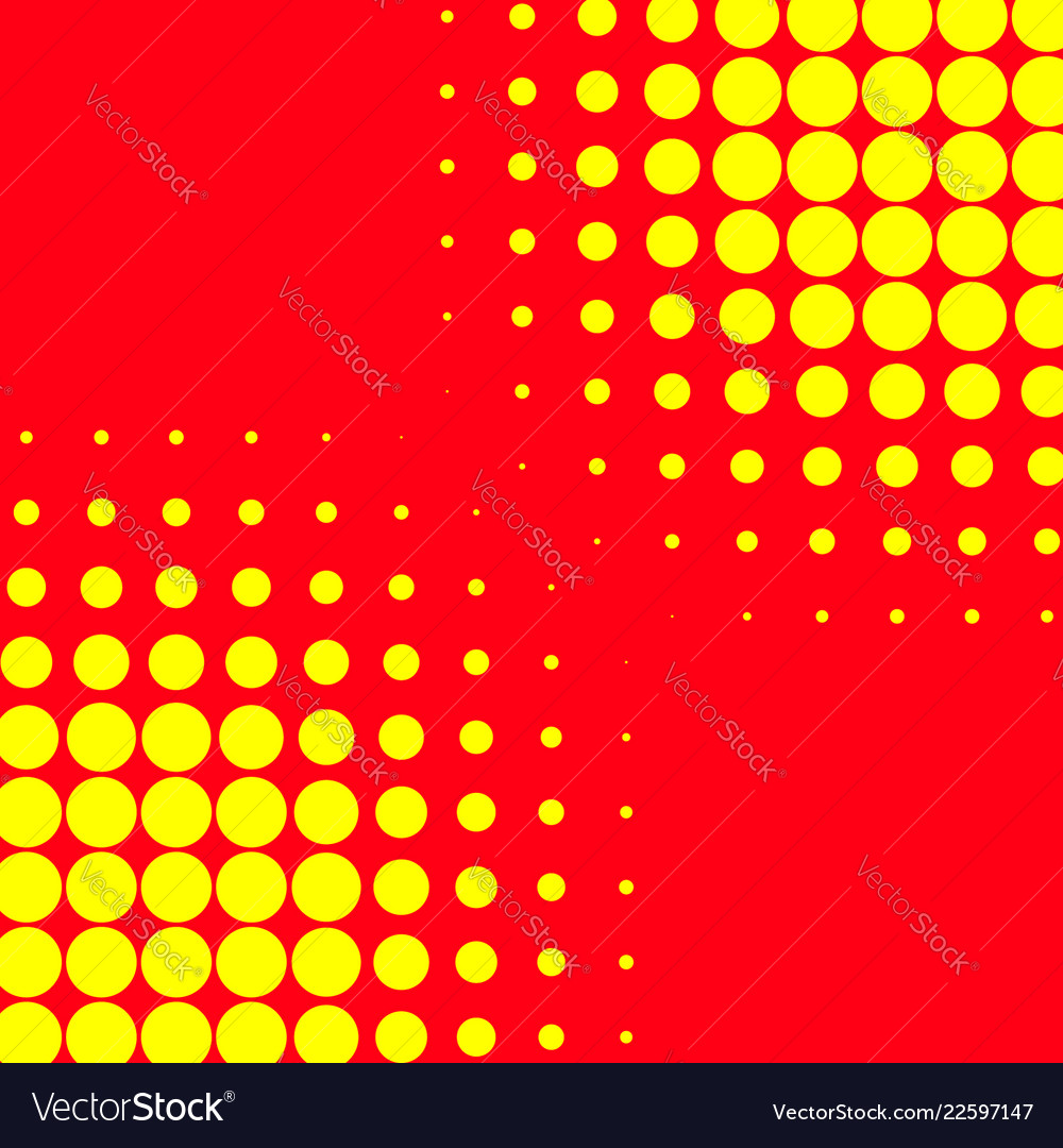 Popart halftone pattern background yellow and red vector image Popart halftone pattern background yellow and red