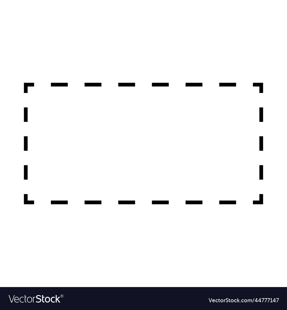 Rectangle shape dashed icon symbol for creative vector image Rectangle shape dashed icon symbol for creative