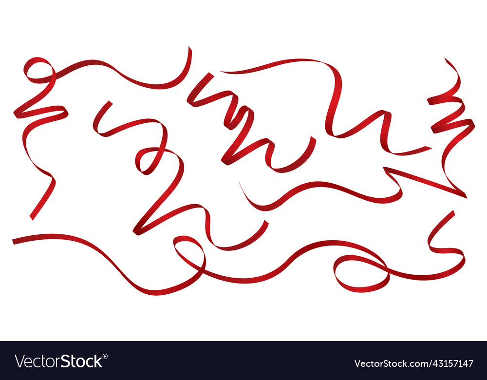 Red ribbon on white background