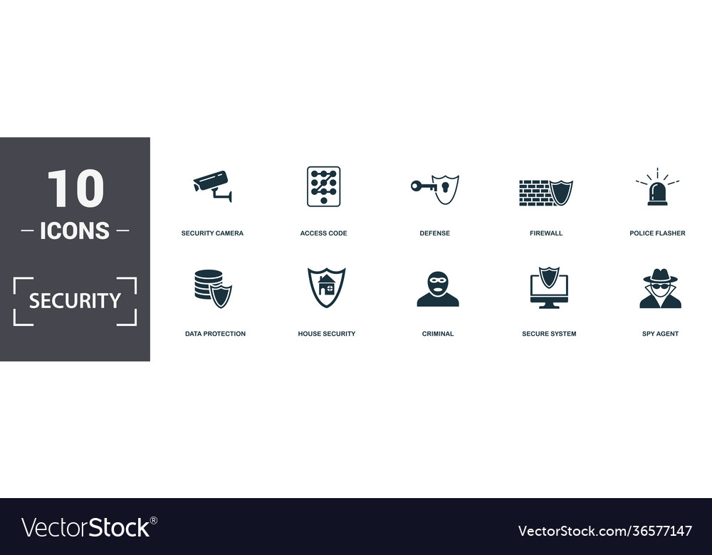 Security icons set collection includes simple vector image Security icons set collection includes simple