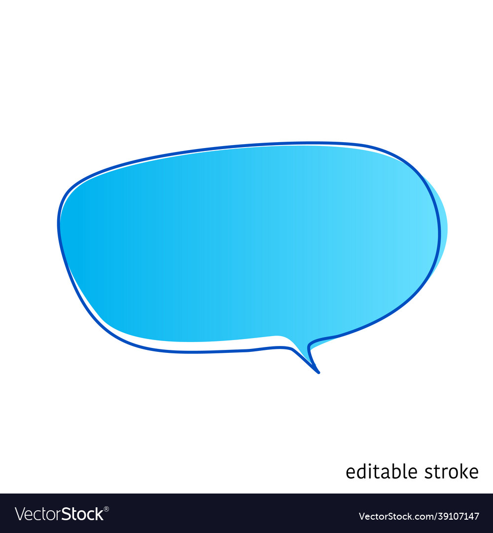 Speech bubble in continuous line drawing vector image Speech bubble in continuous line drawing
