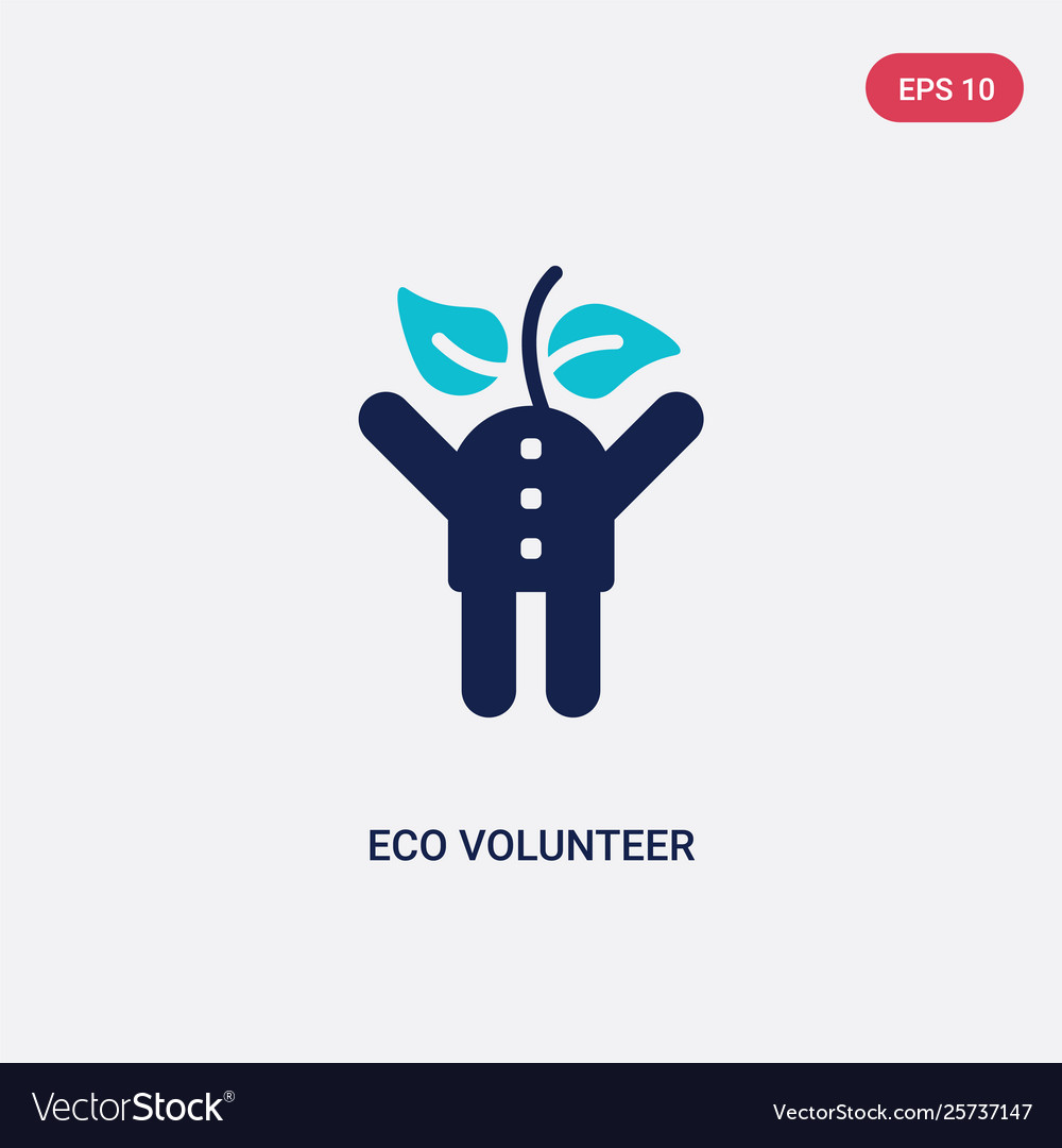 Two color eco volunteer icon from ecology concept