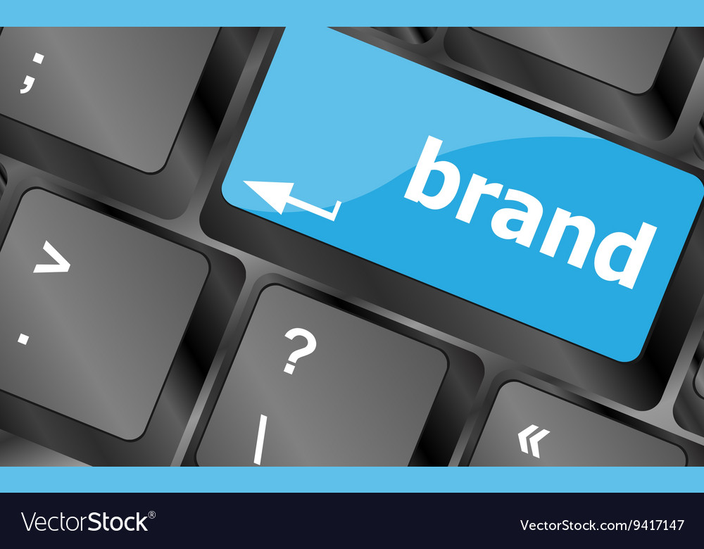 Wording brand on computer keyboard keys