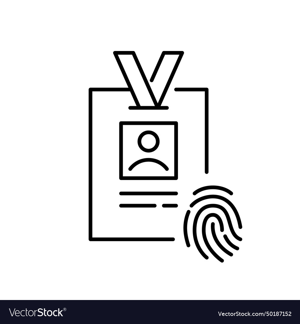 Access id card with biometric data fingerprint Vector Image