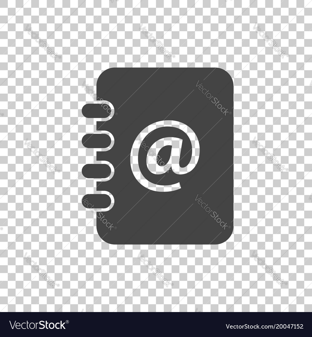 Address book icon email note flat on isolated