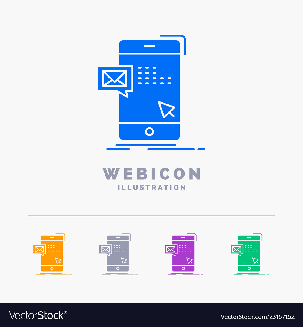 Bulk dialog instant mail message 5 color glyph vector image Bulk dialog instant mail message 5 color glyph