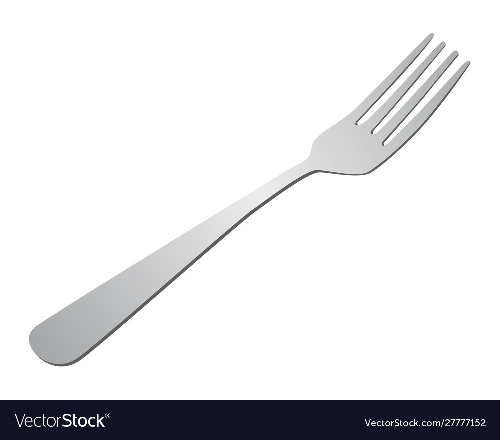 Cute cartoon fork isolated on a white background