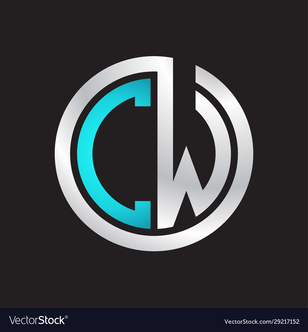 Cw initial logo linked circle monogram Vector Image Cw initial logo linked circle monogram