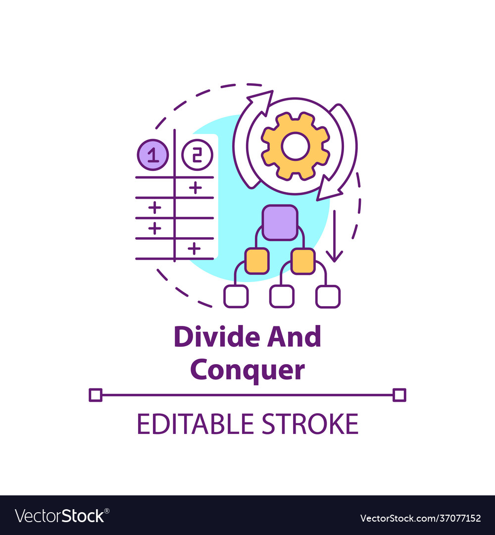 Divide and conquer concept icon vector image Divide and conquer concept icon