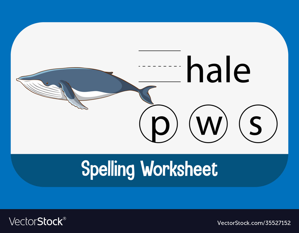 find-missing-letter-with-whale-royalty-free-vector-image