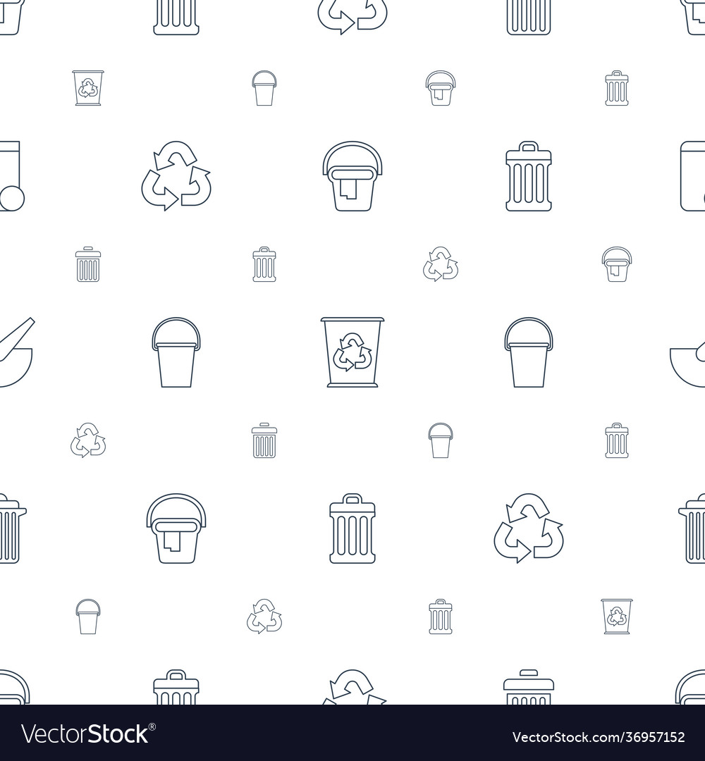 Garbage icons pattern seamless white background