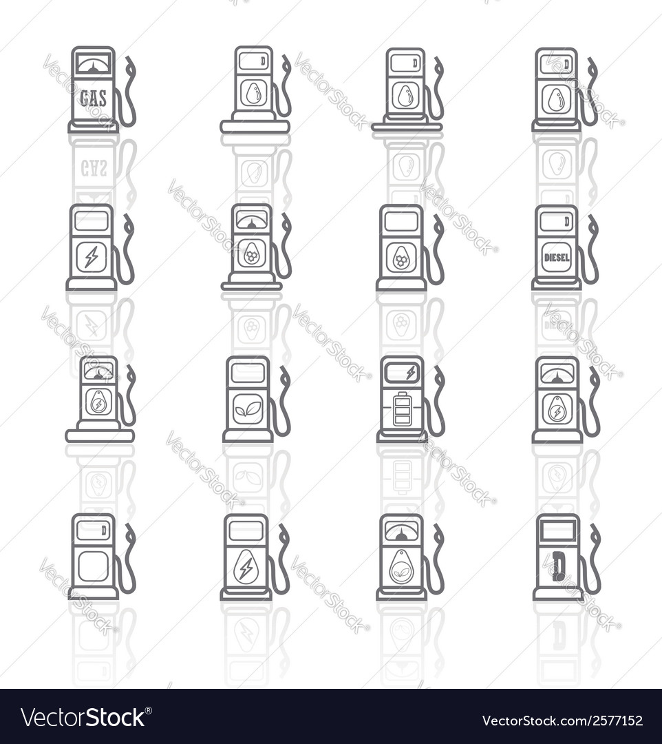 Gas pump icons eps 10collection