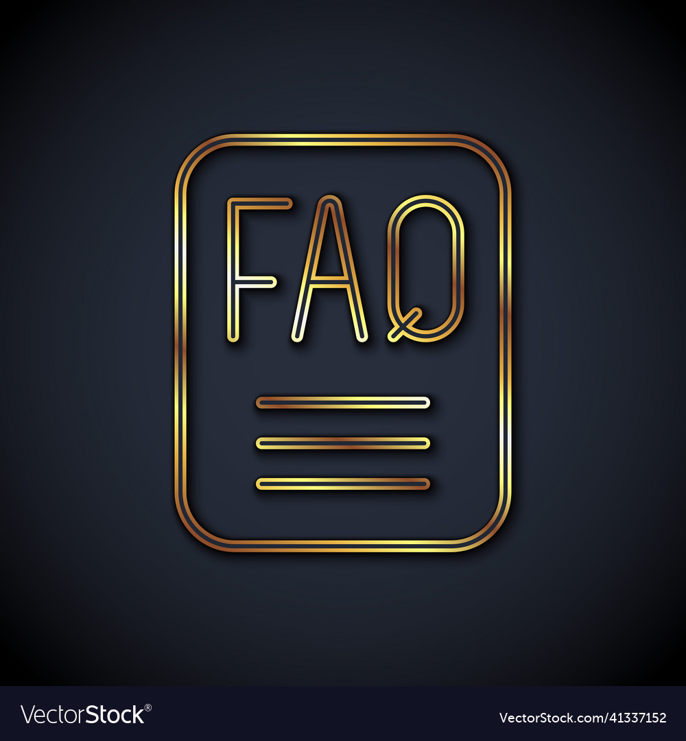 Gold line speech bubble with text faq information Vector Image Gold line speech bubble with text faq information