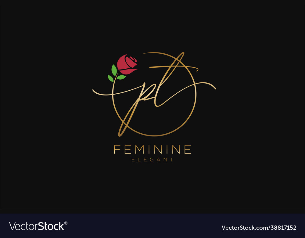 Initial pt feminine logo beauty monogram