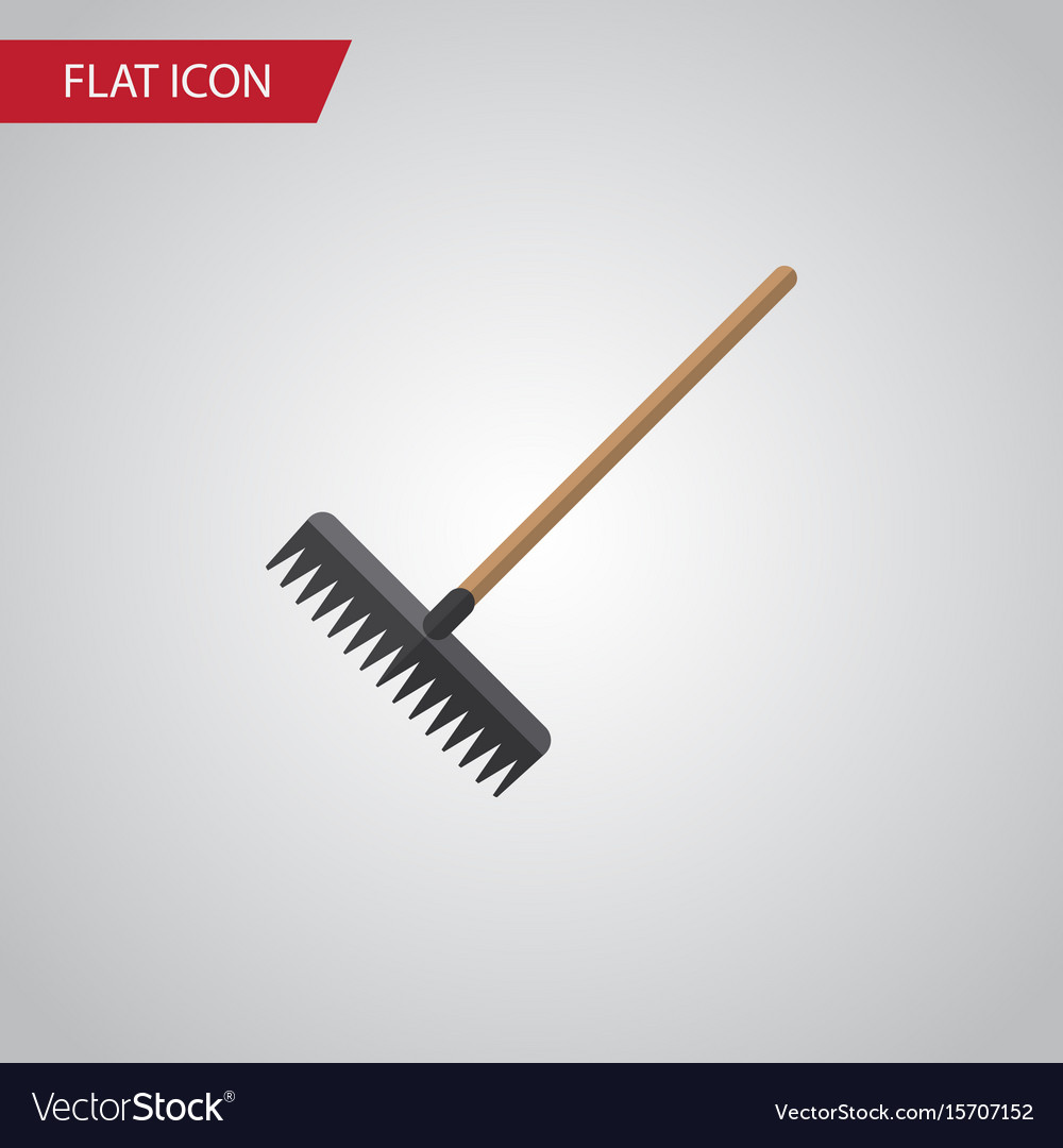 Isolated rake flat icon harrow element can