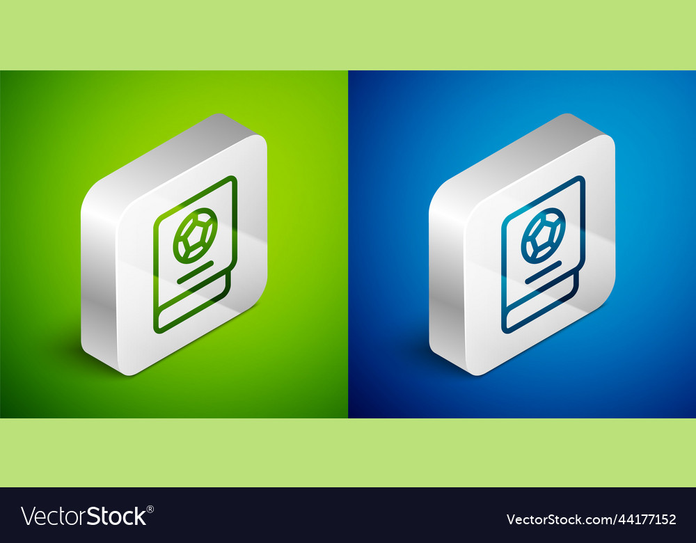 Isometric line football learning book icon