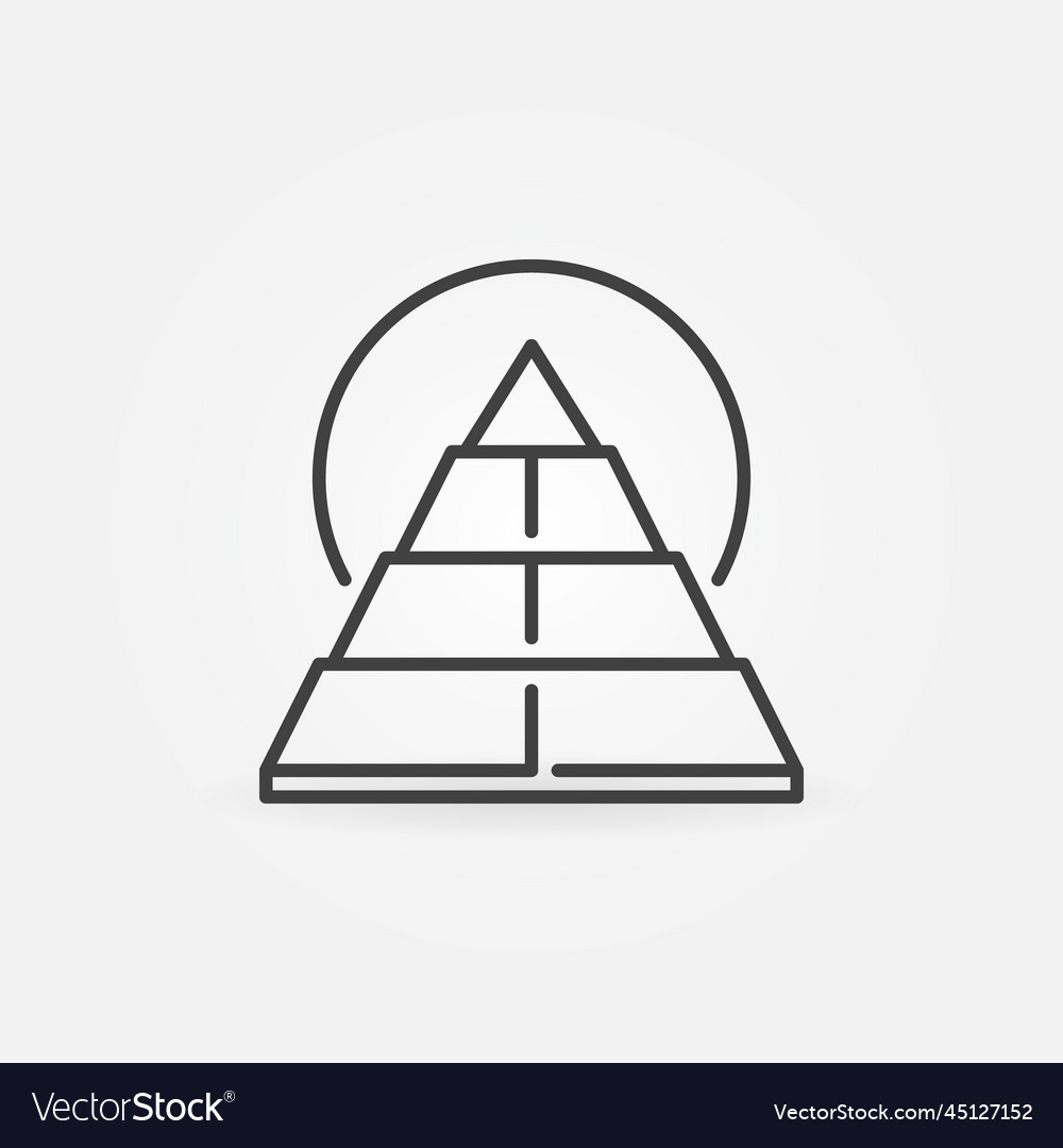 Pyramide und ägyptisches Sonnenkonzept lineare Ikone vector image Pyramide und ägyptisches Sonnenkonzept lineare Ikone