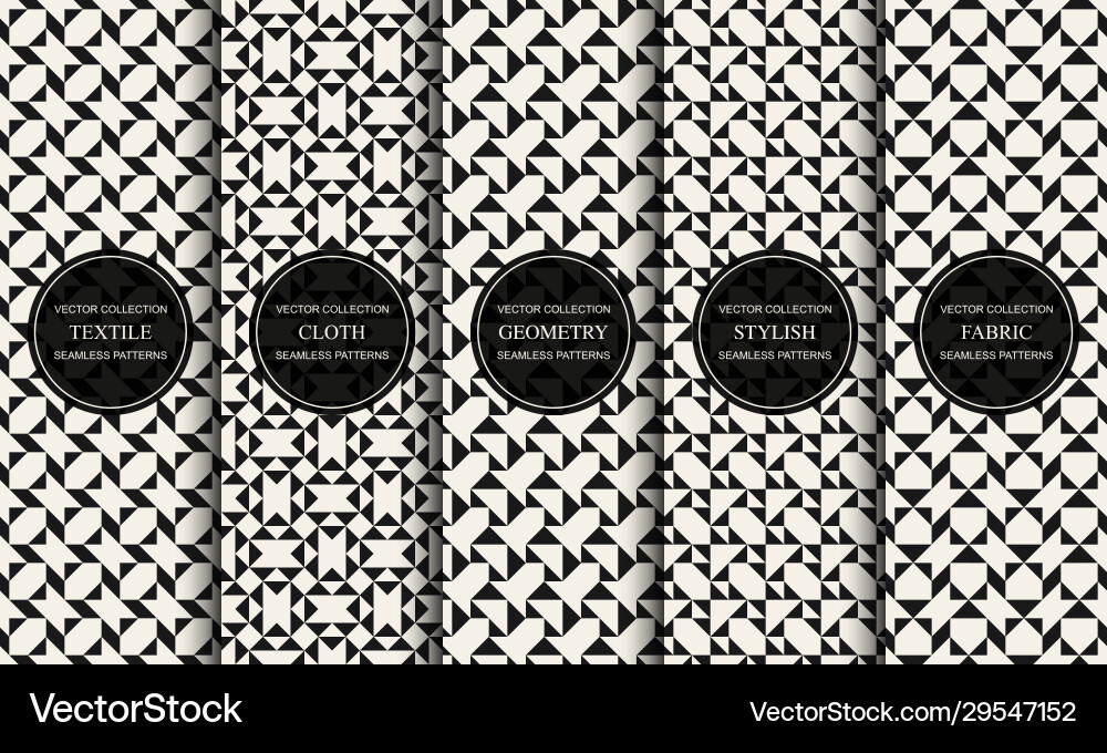Set decorative seamless patterns Royalty Free Vector Image