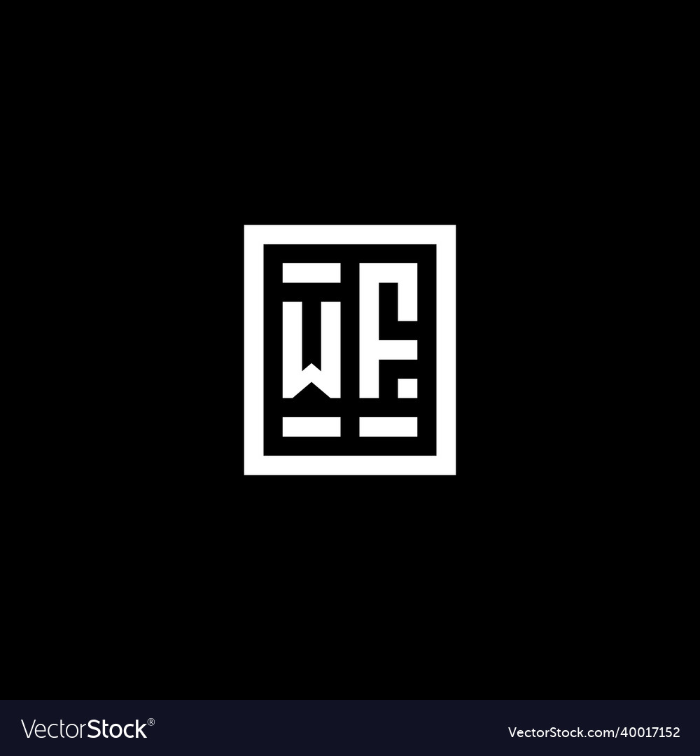 Wf initial logo with square rectangular shape