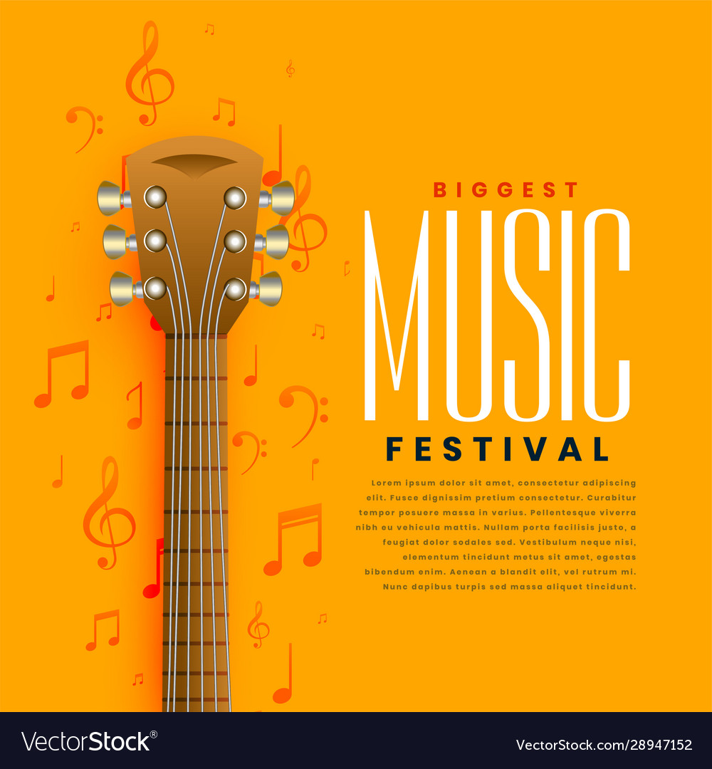 Yellow Music Guitar Poster Flyer Background Design