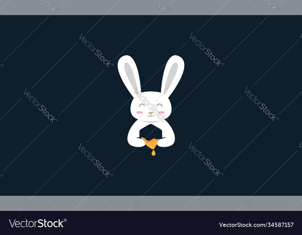 Animal pets rabbit bunny cute with honey logo