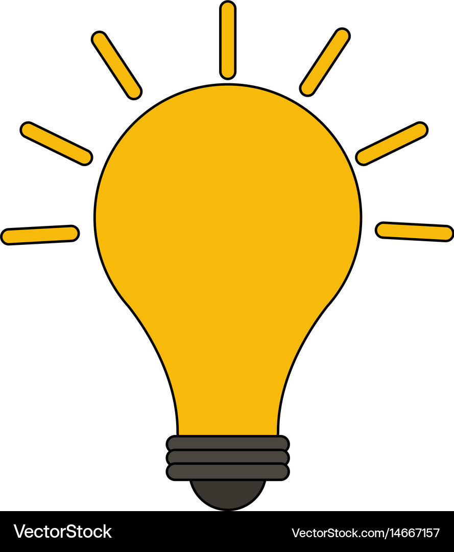 Color Image Cartoon Modern Light Bulb On Vector Image