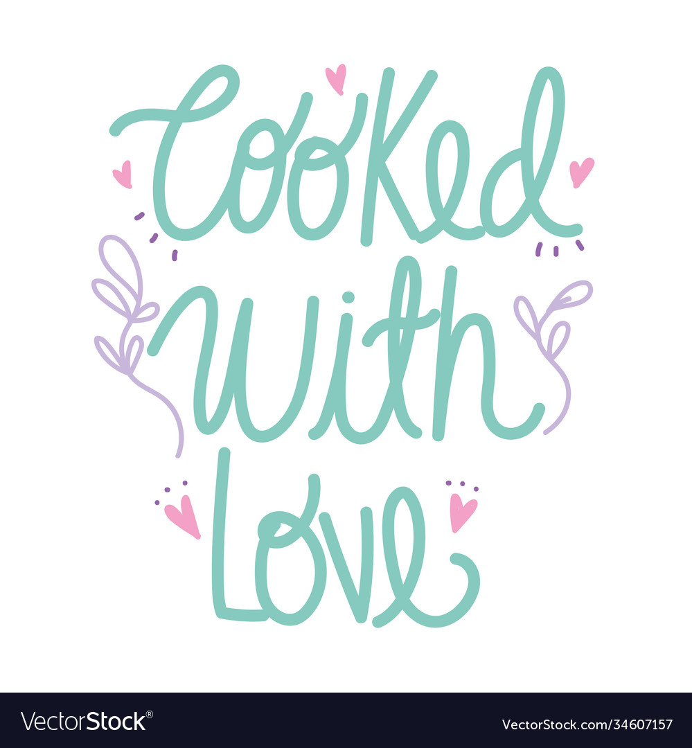 Cooking lettering handwritten phrase cooked