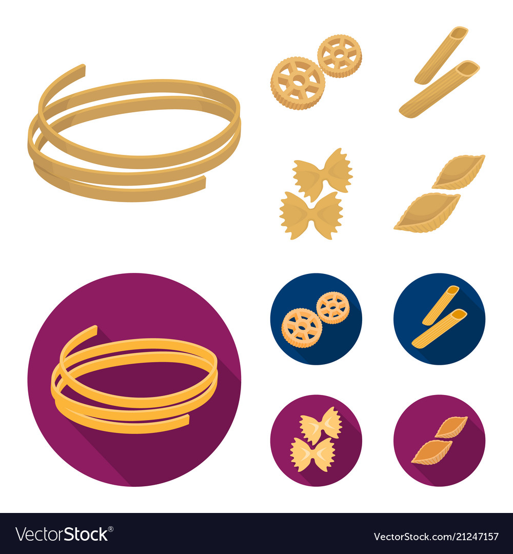 Different types of pasta set Royalty Free Vector Image