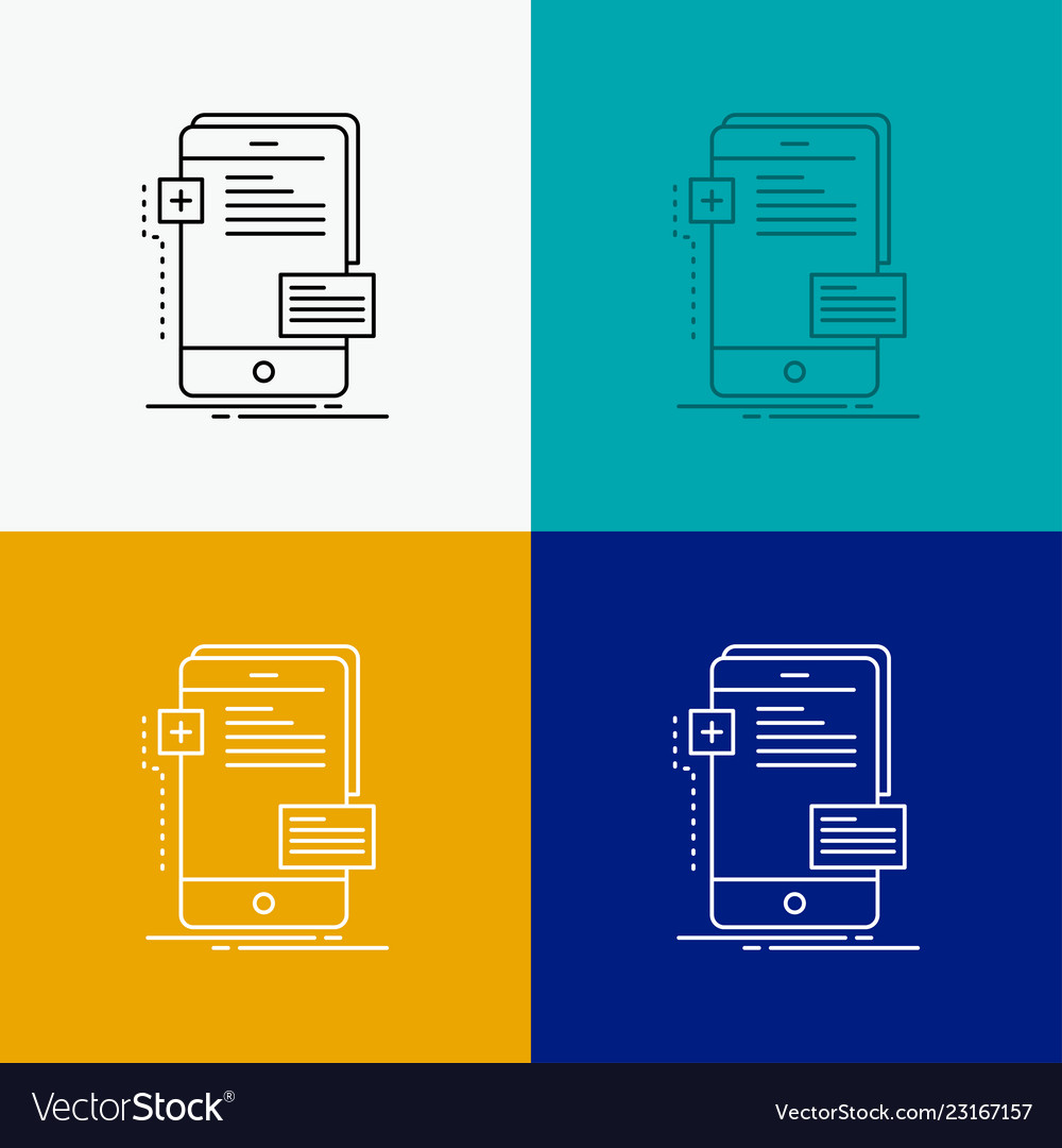 Frontend interface mobile phone developer icon vector image Frontend interface mobile phone developer icon