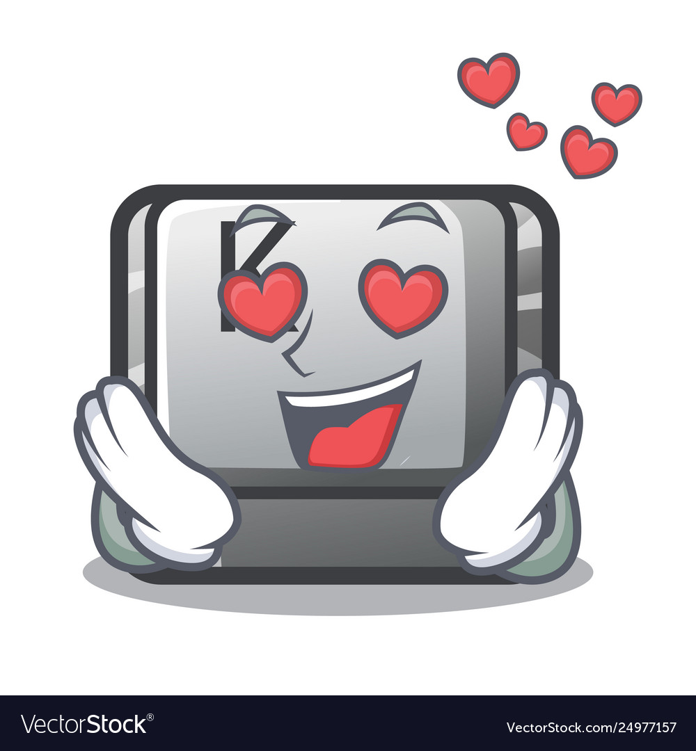 In love button k on a character computer