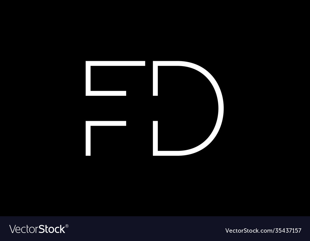 Initial monogram letter f d logo design template