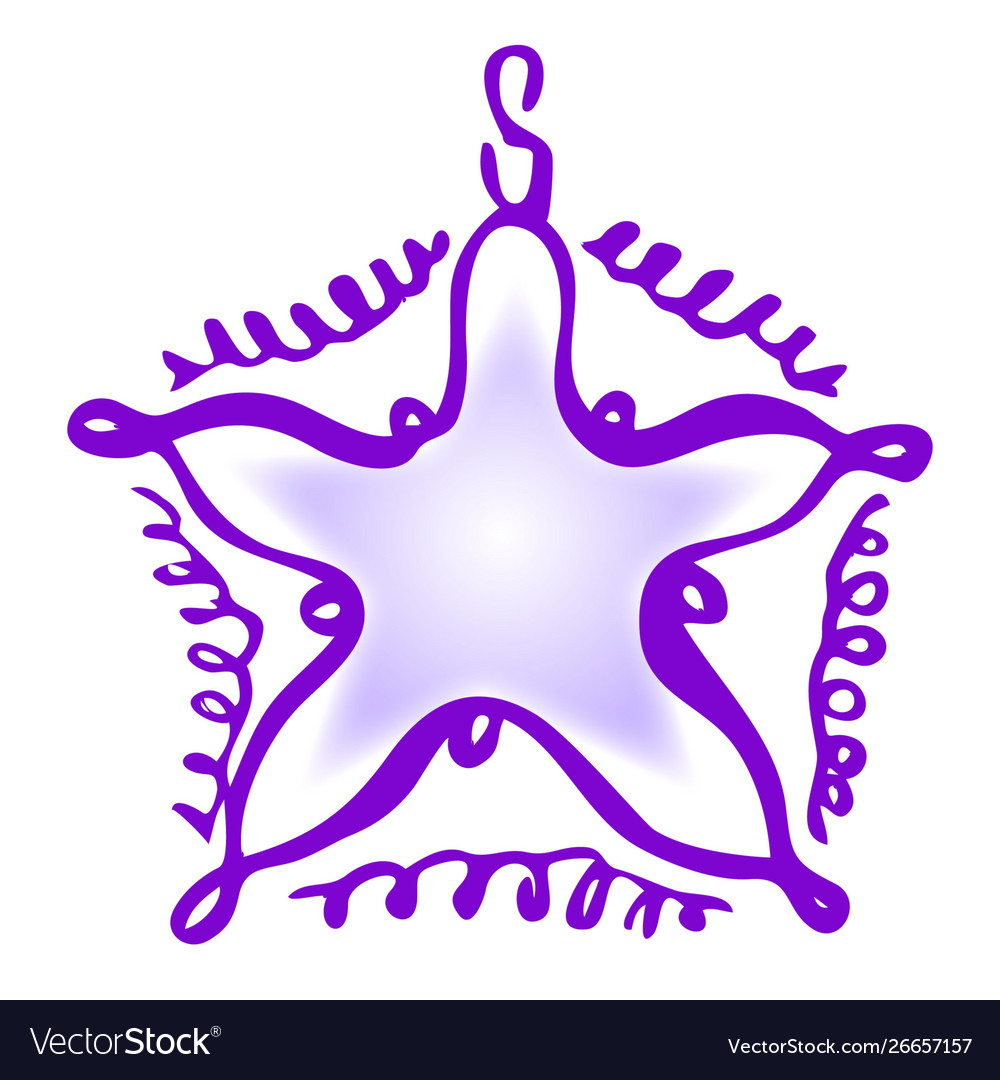 Isolated hand draw christmas toy star vector image Isolated hand draw christmas toy star