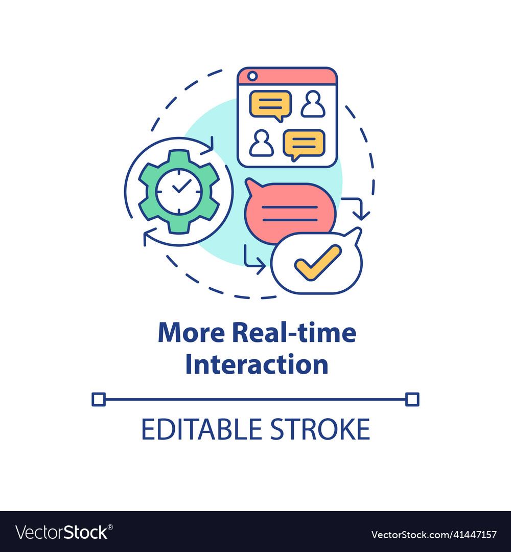 More real-time interaction concept icon vector image More real-time interaction concept icon