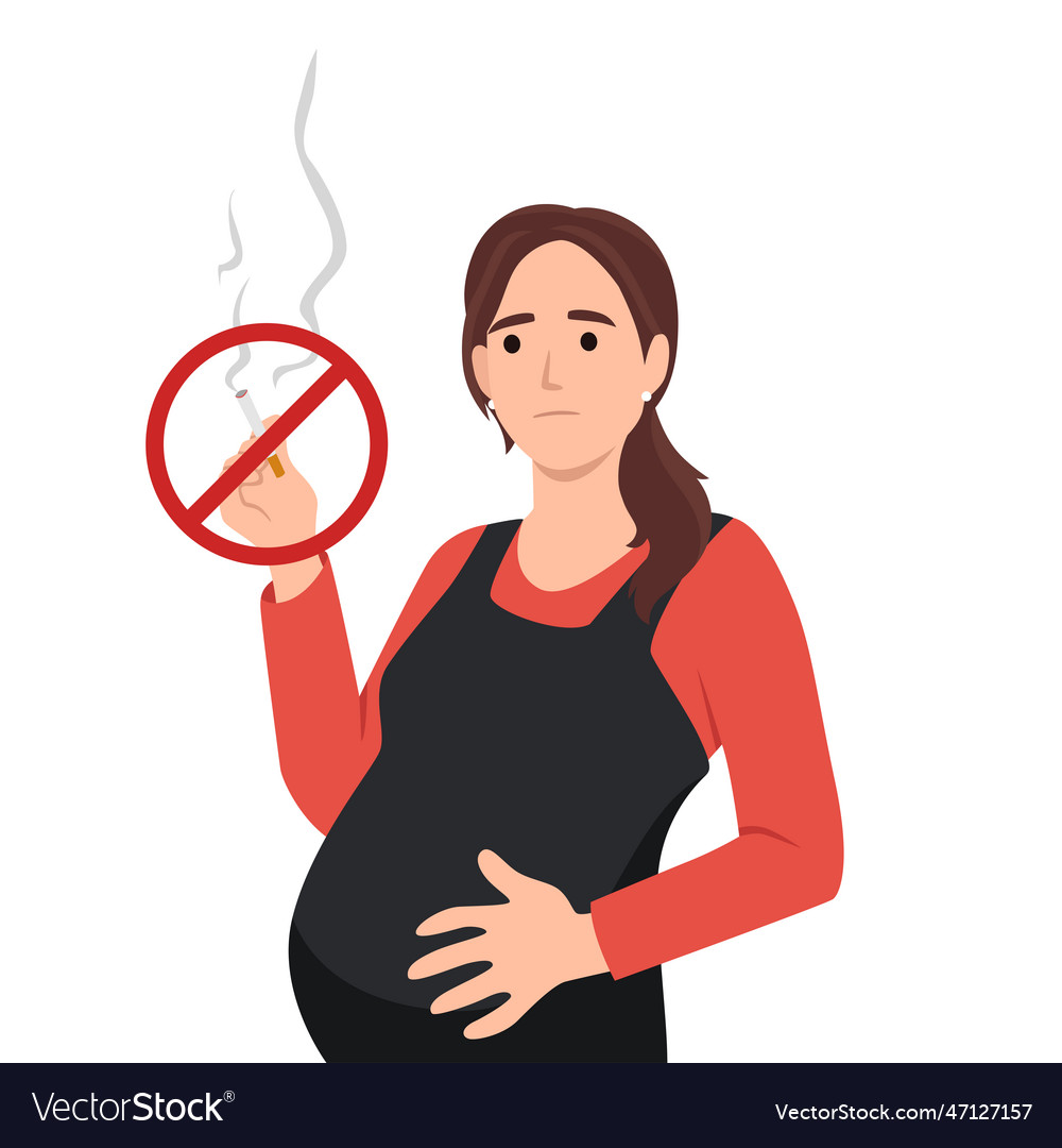 No smoking while pregnant concept Royalty Free Vector Image