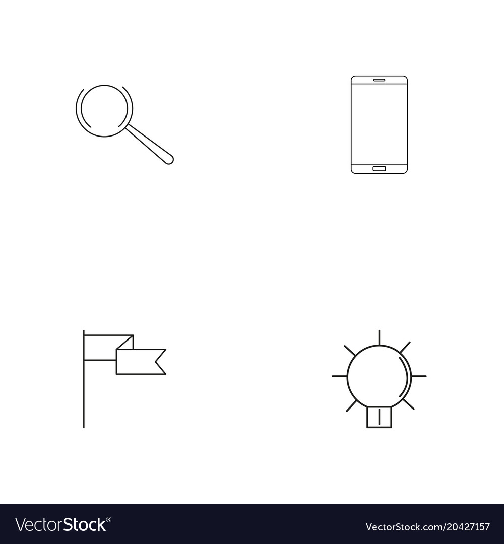 Web and text simple linear icon setsimple outline