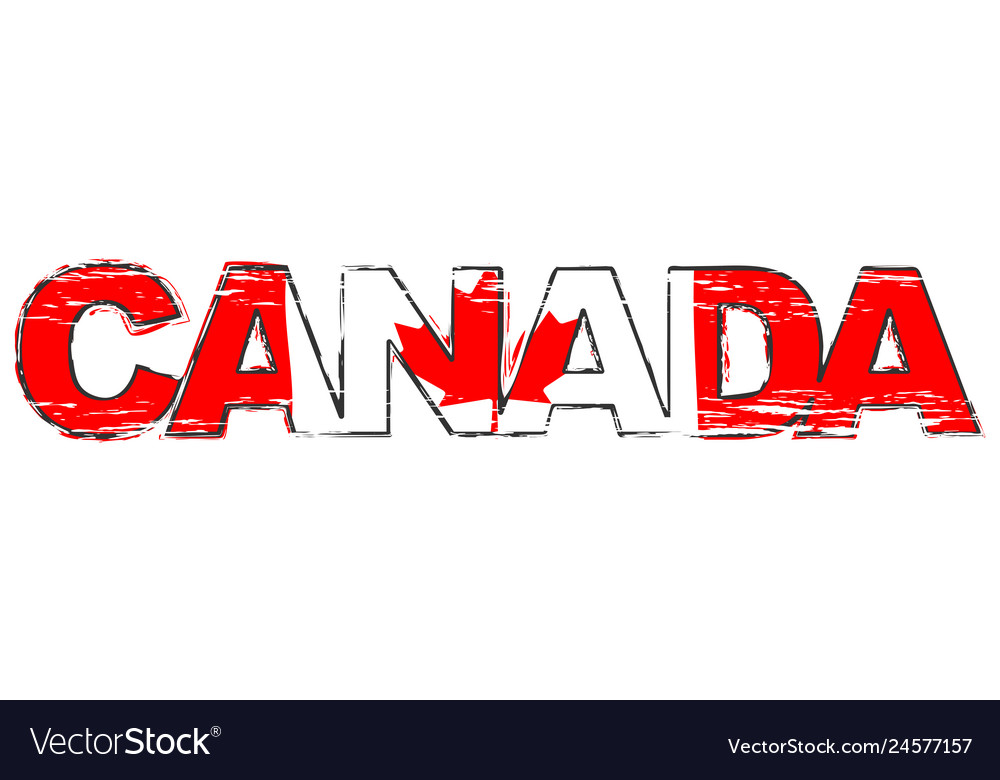 word-canada-with-canadian-national-flag-under-vector-image